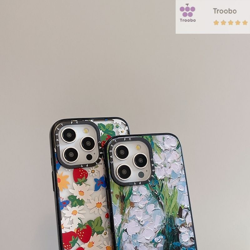CASETiFY 蝶柄 ハードケース 黒 水墨デイジー&蝶 墨絵風 iPhone 保護ケース CASETiFY ブラック