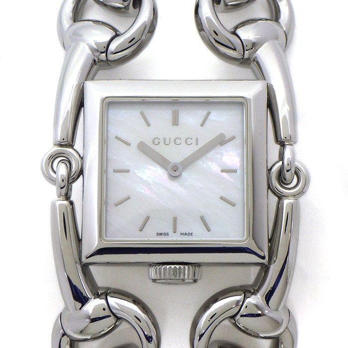 グッチ GUCCI 腕時計 シニョーリア 116.3|YA116301 ホースビット スクエア ホワイトシェル文字盤 SS クオーツアナログ