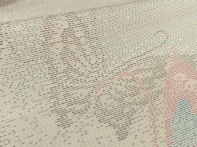 平和屋着物○本場大島紬 白大島 舞蝶文 やまと誂製 正絹 逸品  