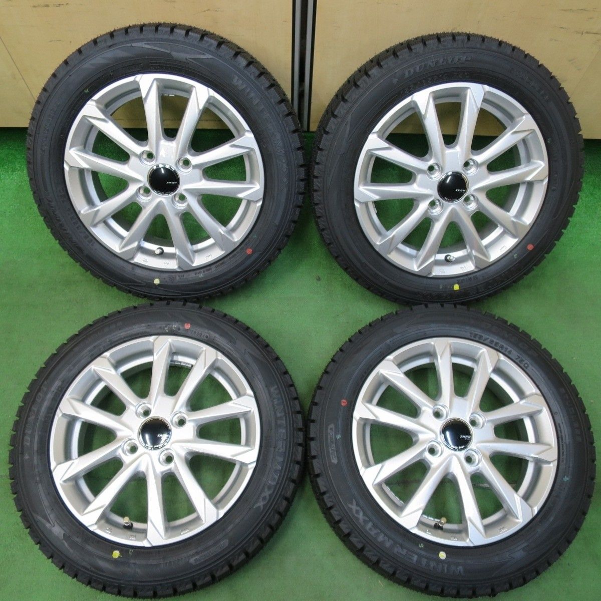♥ 24年 スタッドレス 155|65R14 ダンロップ ウインターマックス WM02 ZACK JP-325 MONZA ザック 14インチ PCD100|4H 4122704イス