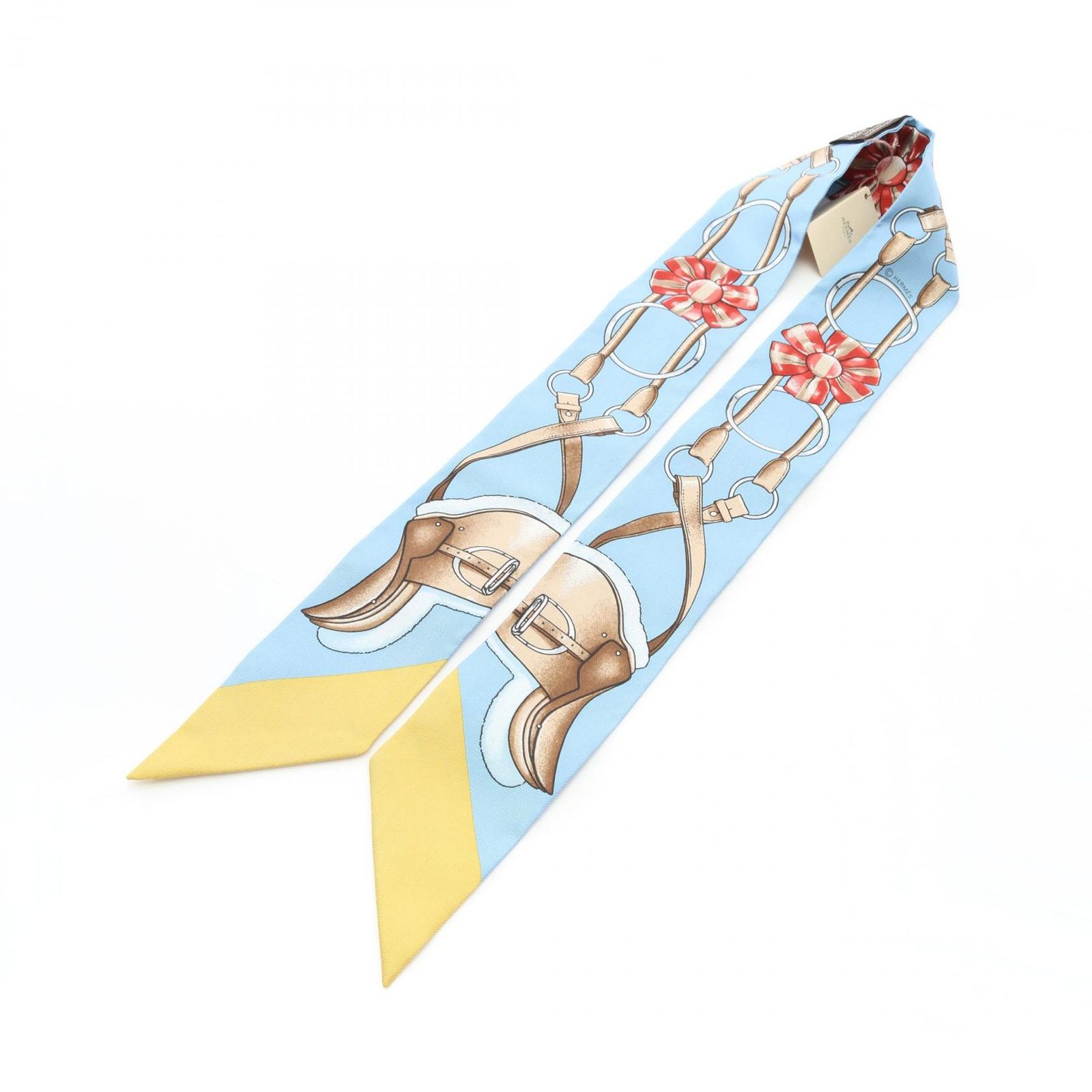 【値下げ新品】　エルメスツイリーHERMES ジャンピング JUNPINGブルー エルメス HERMES スカーフ ツイリー JUMPING ブルーグラシエ