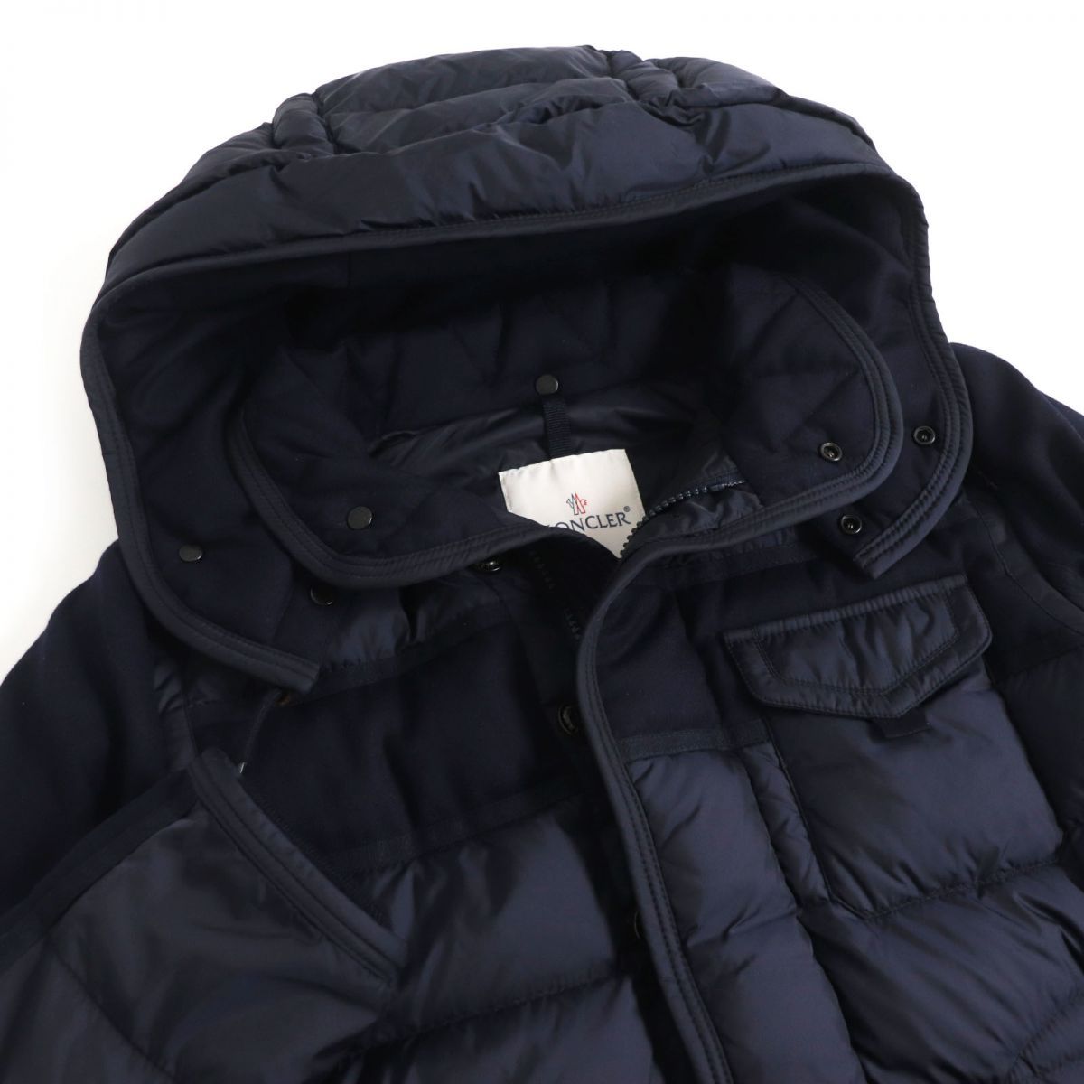 美品□18AW MONCLER/モンクレール RYAN ライアン レザーロゴワッペン