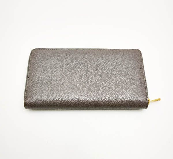 グッチ GUCCI ズゥミ カーフレザーラウンドファスナー グレー 570661 