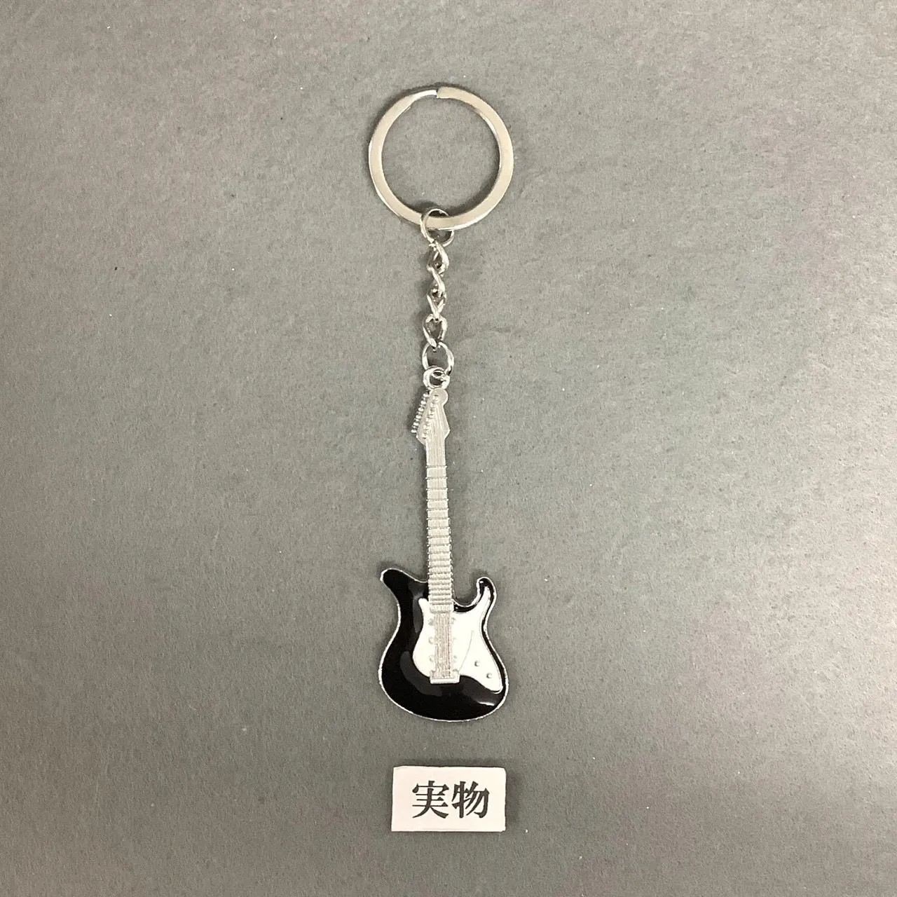 エレキギター キーホルダー キーリング ブラック ロック パンク バンド