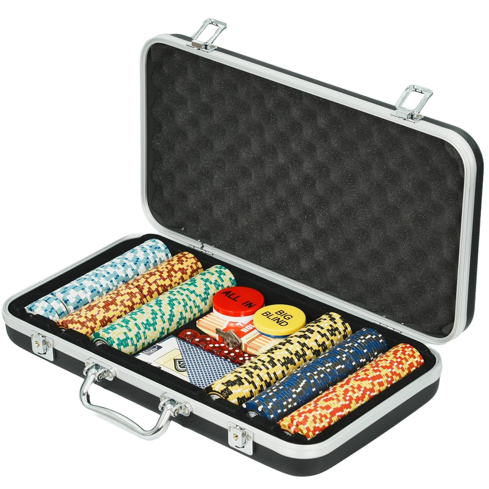 ポーカーチップ６種類５５０枚&カードセット　モンテカルロ　クレイ　中古品 SEIDO ポーカーチップ クレイ モンテカルロ 正規品 ポーカーセット