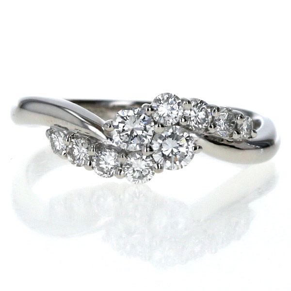 SEIKO セイコー Pt900 プラチナ リング ダイヤモンド 0.74ct 10粒  