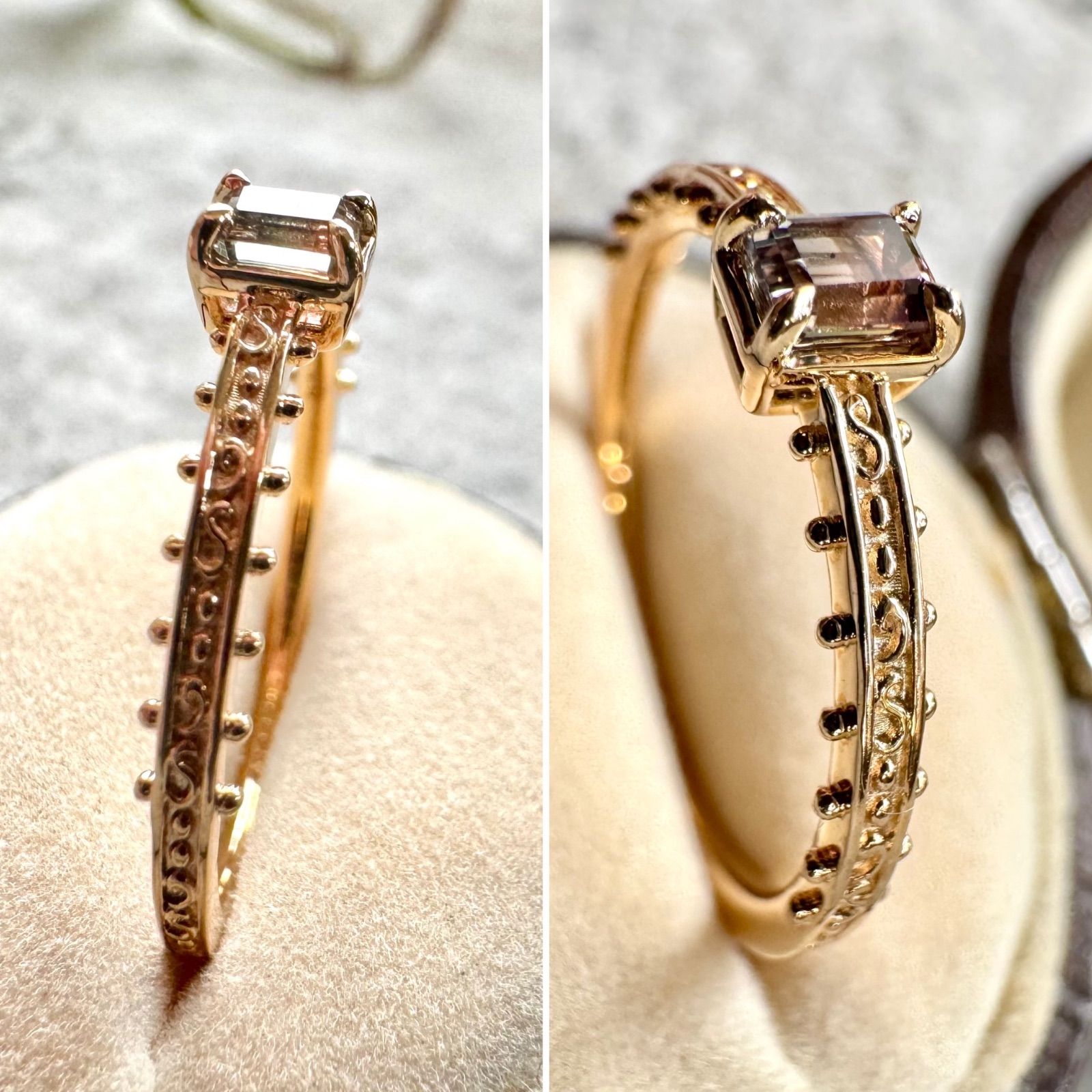 k10 アガット サファイア リング ピンキーリング agete 指輪 5号