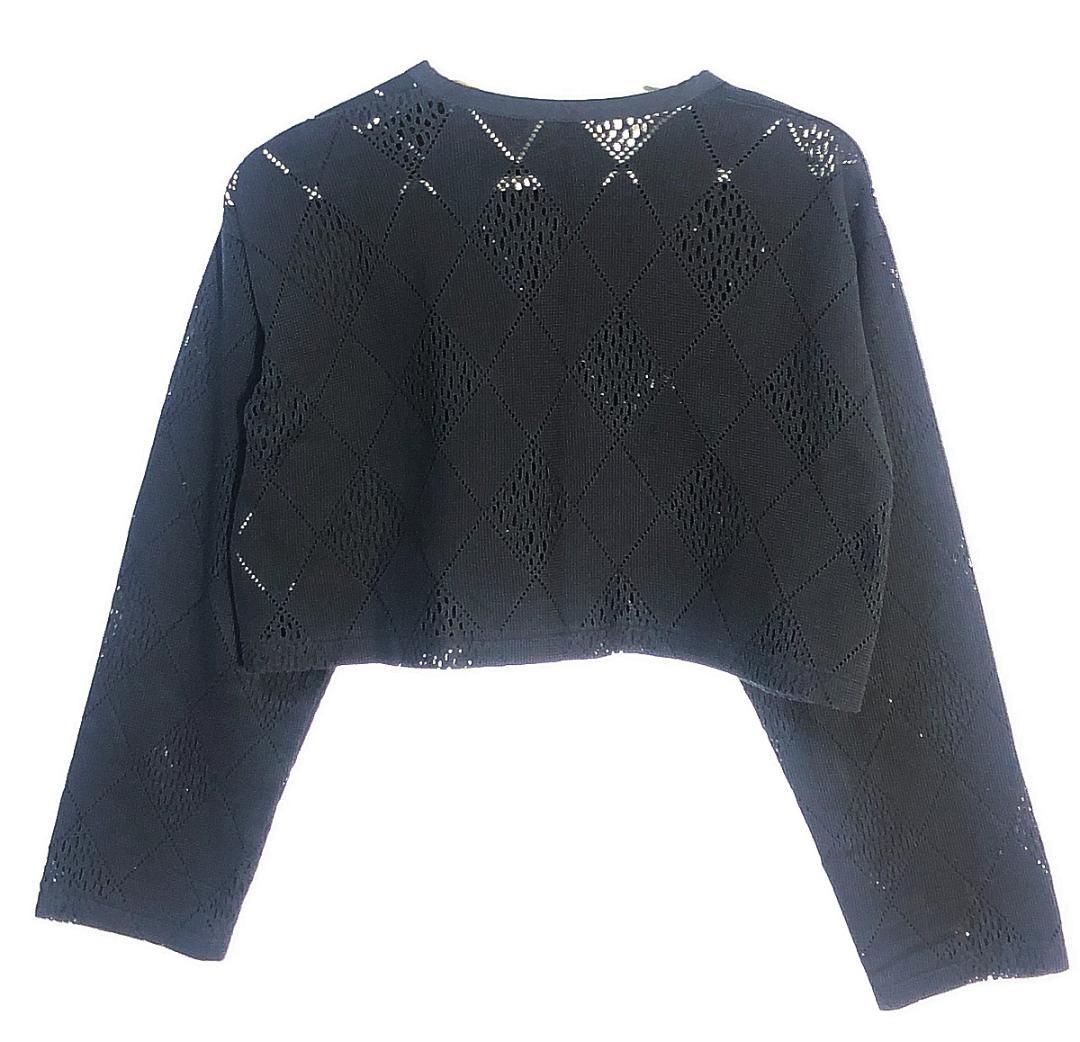 【超希少】トリココムデキャルソン 丸襟 ショートブルゾン ブラック アーカイブ 超希少】トリココムデキャルソン 丸襟 ショートブルゾン