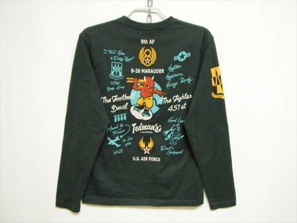 美中古品TED MAN テッドマン 長袖Tシャツ B-26 MARAUDER サイズ40 エフ商会