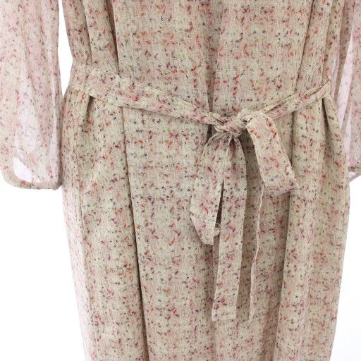 アマカ AMACA リントンツイードプリントワンピース ひざ丈 長袖 総柄