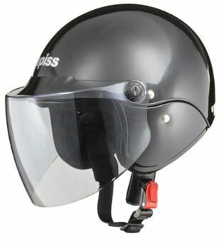 LEAD リード工業 apiss AP-603 セミジェットヘルメット ブラック  | おすすめ セミジェット ヘルメット ヘルメ バイク 原付 レディース シールド 交換 かっこいい 開閉 雪 風 虫 雨 対策 ワンタッチ UVカット バイク用品 リード ブ