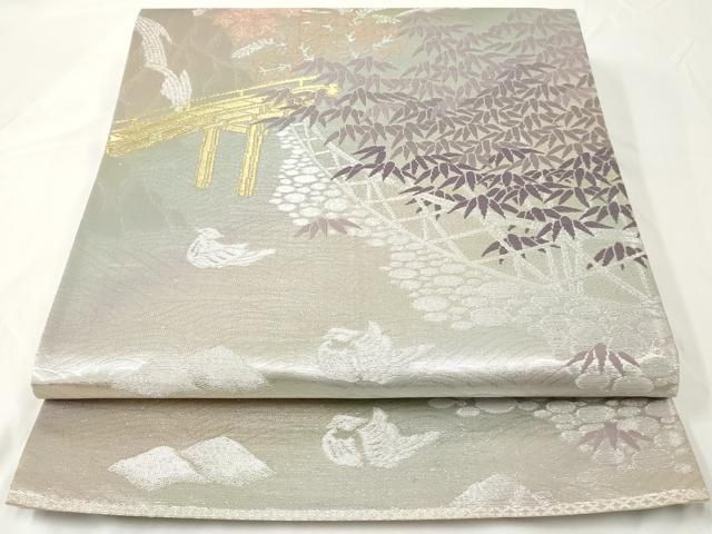 袋帯60 平和屋着物○六通柄袋帯 唐織 横段吉祥紋 金糸 正絹 逸品