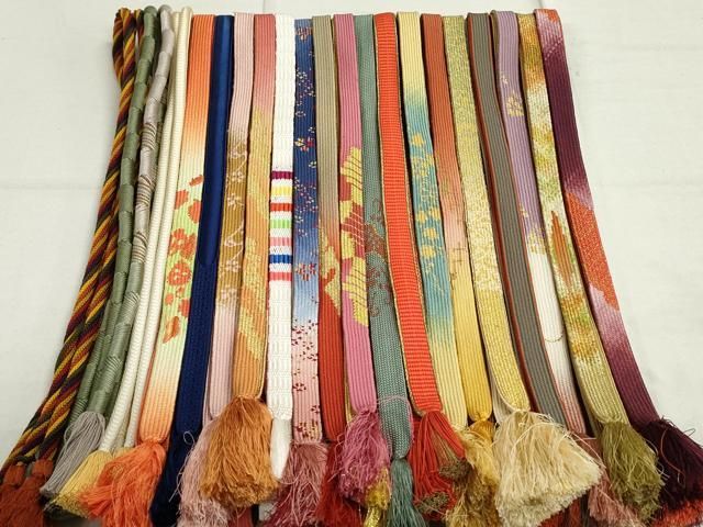 平和屋着物○和装小物 帯締め20本 高麗組 笹浪組 角八つ組 金銀糸 逸品  