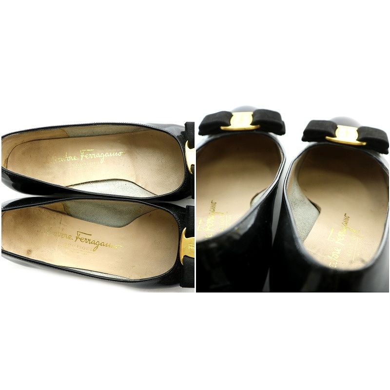 新品 サルヴァトーレフェラガモ　パンプス　え5 (22.5cm相当) エナメル サルヴァトーレフェラガモ Salvatore Ferragamo パンプス レザー