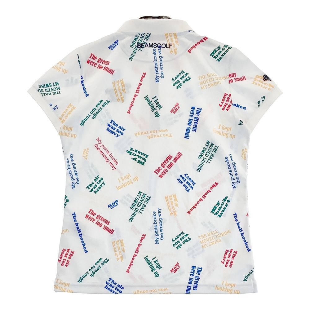 【美品】 ビームスゴルフ BEAMS GOLF レディース 半袖 ポロ M BEAMS ビームスゴルフ 半袖ポロシャツ ピンク×白 太ボーダー調