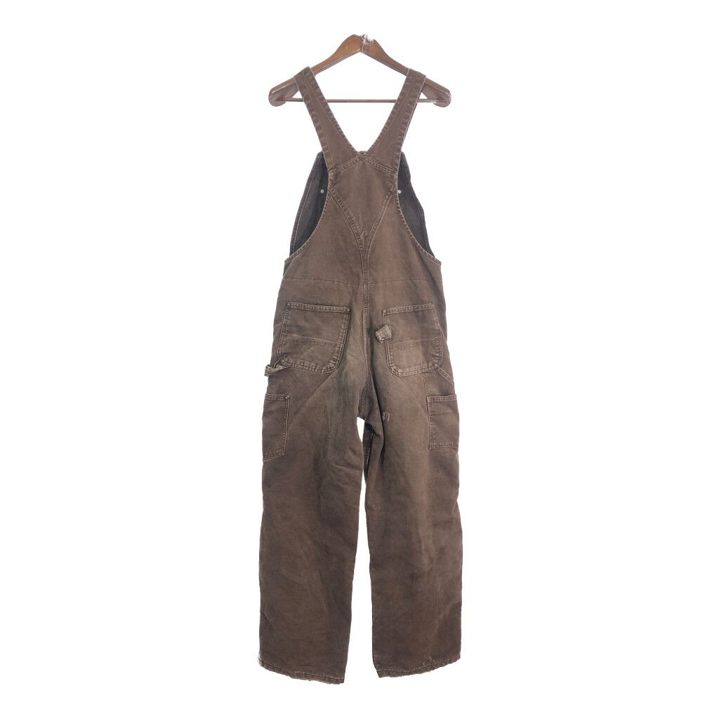 【W34】USA製 カーハート ブラウンダック オーバーオール■ビンテージ古着 古着 90s USA製 Carhartt ブラウン ダック Wニー ワーク