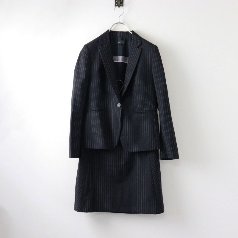 激安商品 Paul ポールスミス Smith ウールモヘヤストライプ BLACK スーツ・フォーマル・ドレス