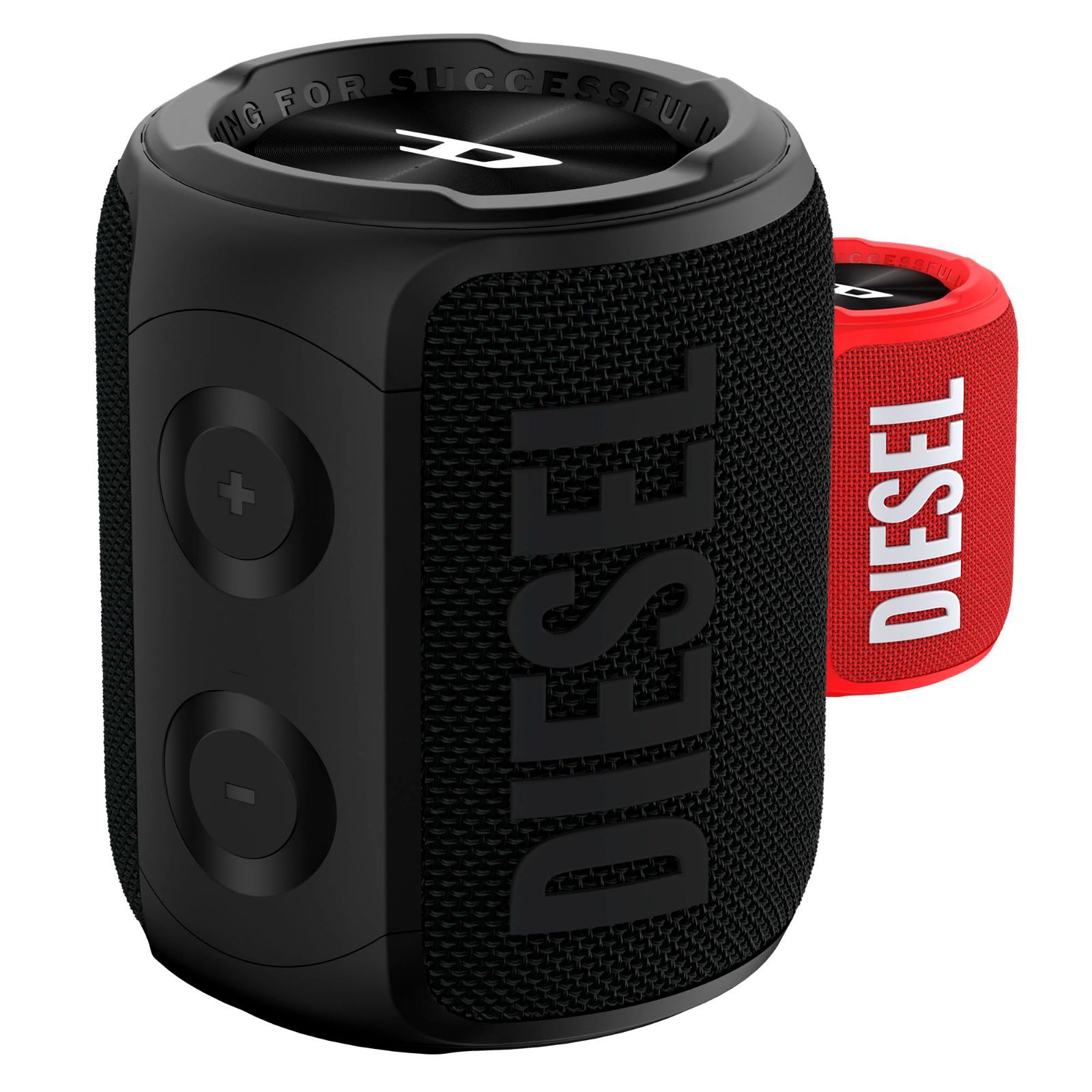 DIESEL Bluetooth スピーカー ダブルサブウーファー 重低音 最大14時間音楽再生 2台スピーカーのワイヤレスステレオペアリング IPX7 防水 リストストラップ付 ディーゼル ブルートゥース スピーカー ブランド ロゴ x ブラック