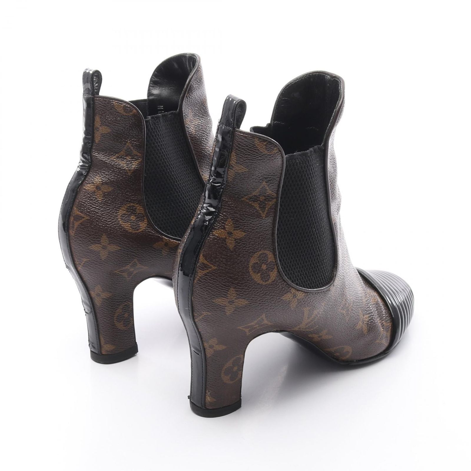 【美品】ルイヴィトン　キャンバス×パテントレザー パンプス　37　モノグラム ルイヴィトン キャンバス×パテントレザー パンプス 37 モノグラム