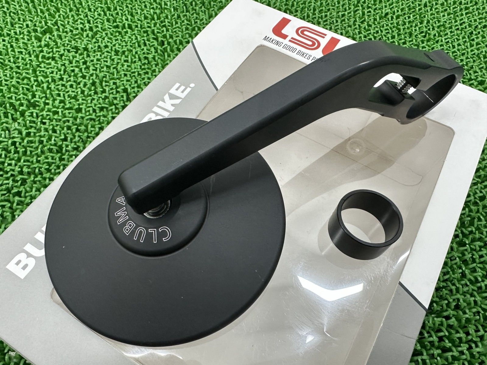 LSL製 ミラー 片側 黒 132SE03SW 社外 中古 バイク 部品 バーエンド