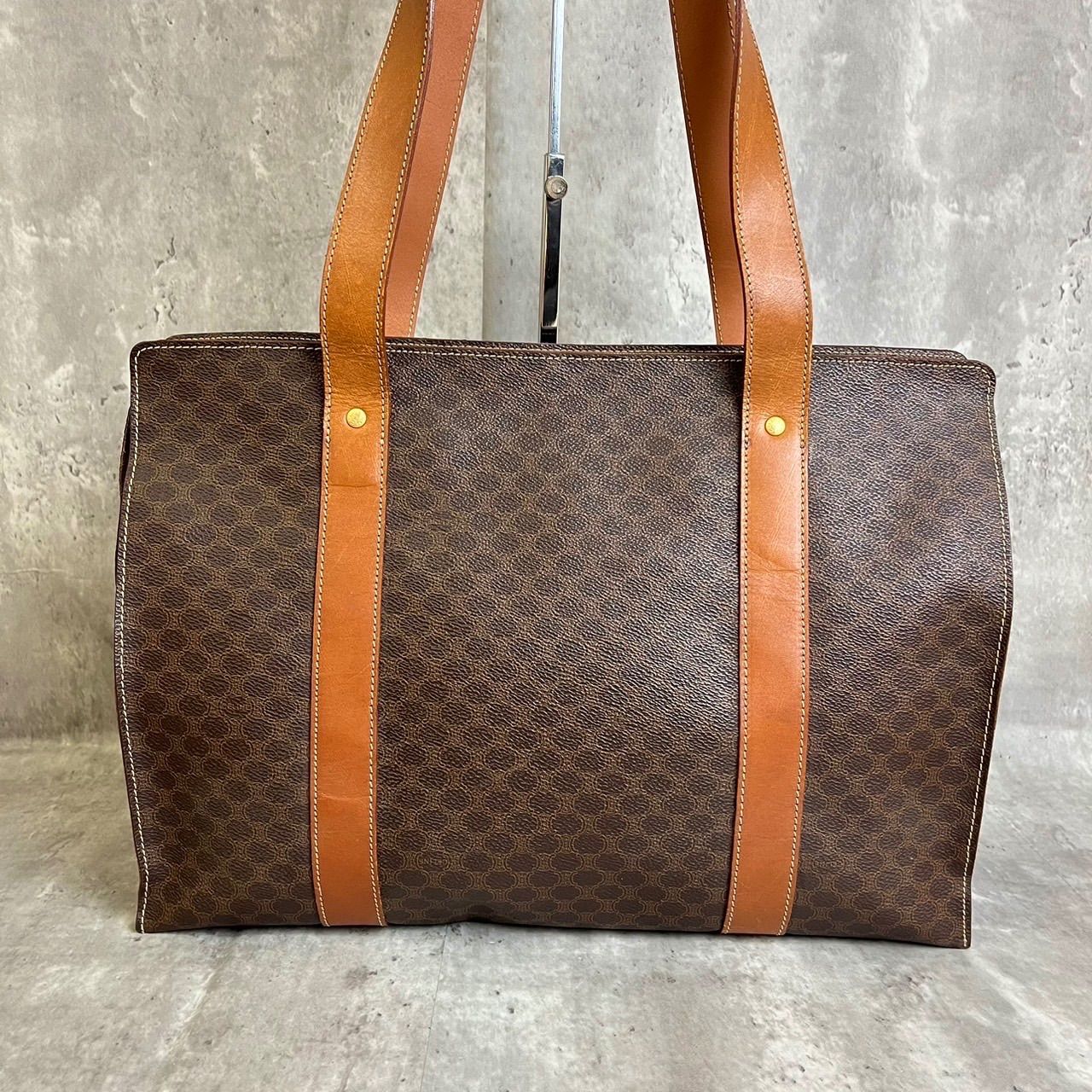 美品 CELINE セリーヌ トートバッグ 肩掛け マカダム柄 A4収納 レザー