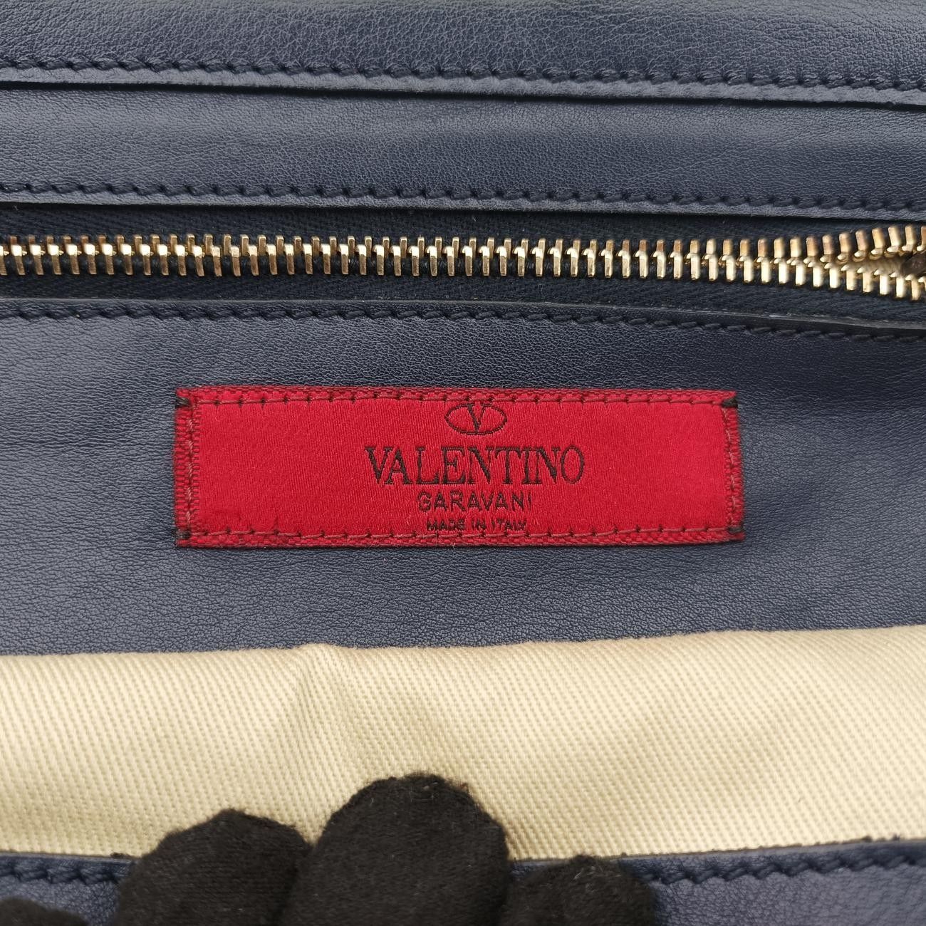 ヴァレンティノValentinoロックスタッズブルーレザーBL-I037BOL0