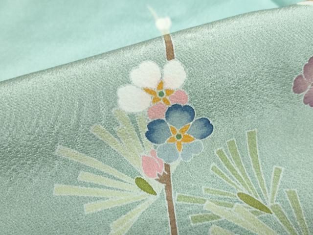 平和屋着物○訪問着 友禅 作家物 草花文 暈し染め 仮絵羽 正絹 逸品 未