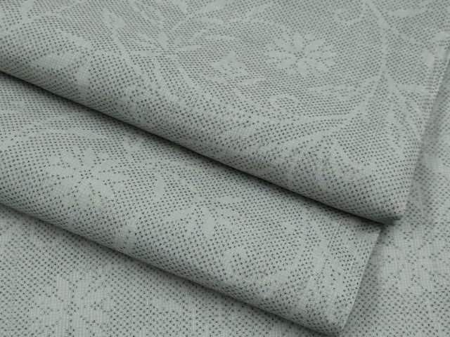 平和屋着物 上 夏物 本場大島紬 夏大島 花唐草文 青白橡色地 CYAA3297s5