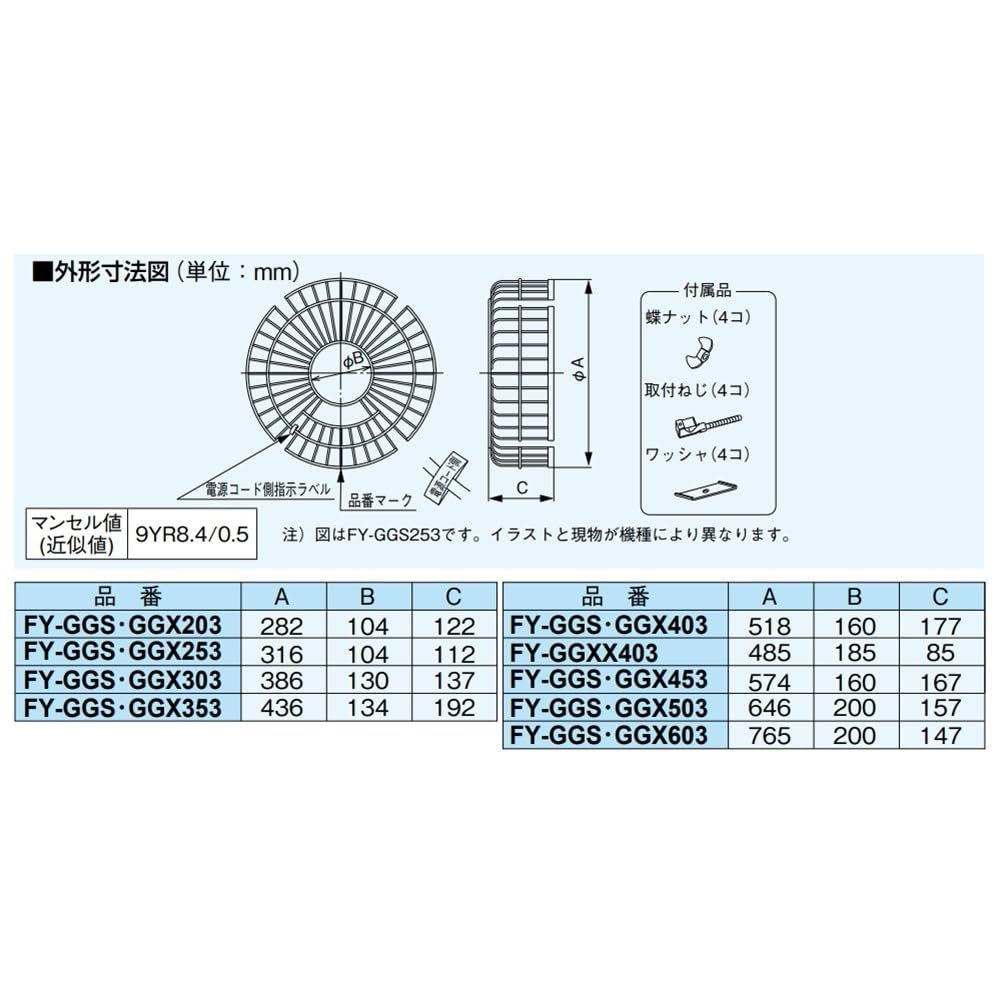 Panasonic パナソニック 保護ガード 軟鋼線材製 FY-GGS253
