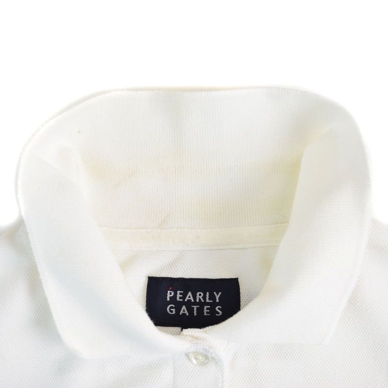 パーリーゲイツ　ホワイトポロシャツ サイズ2 PEARLY GATES パーリーゲイツ ホワイトポロシャツ XLサイズ