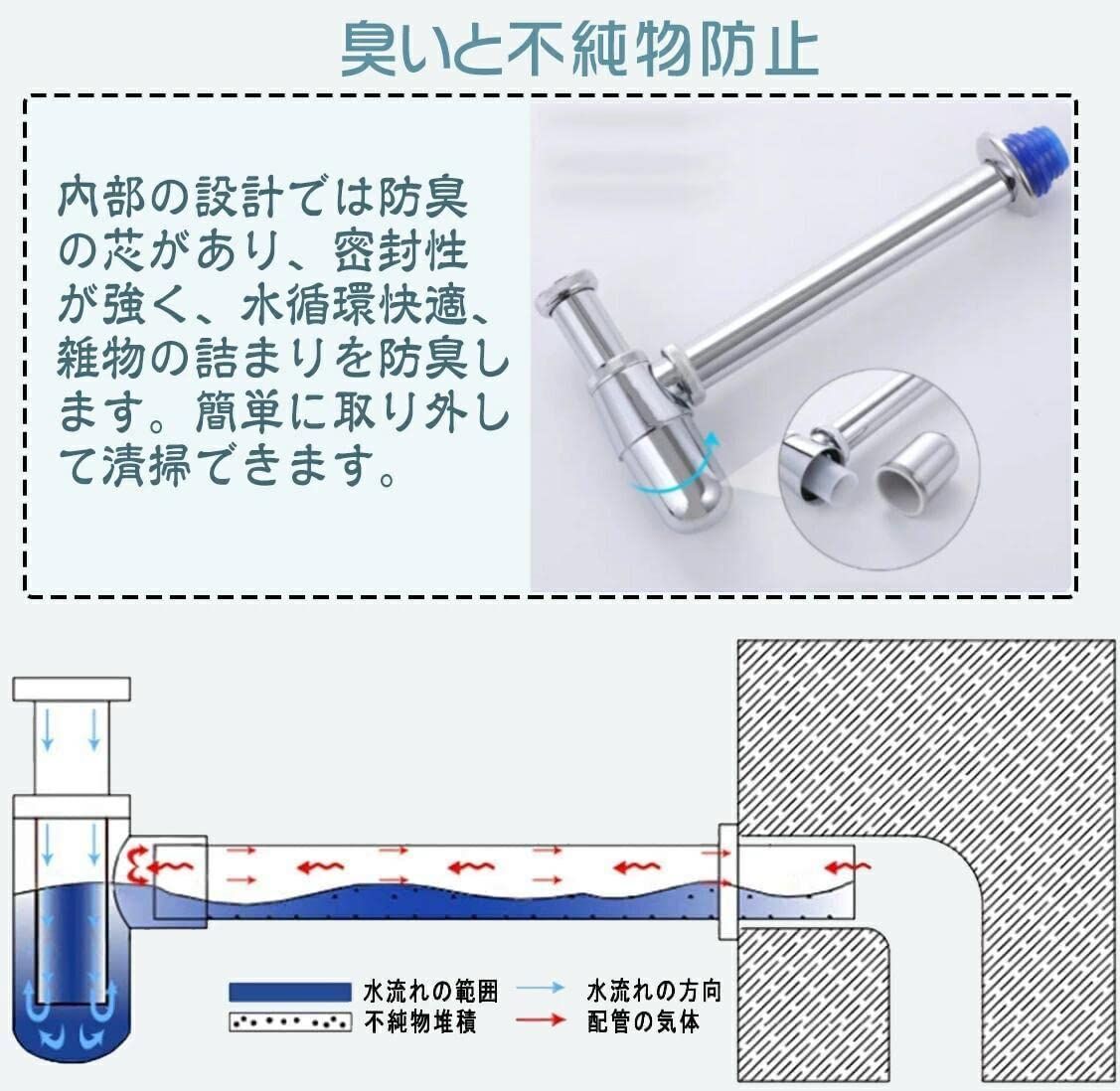 排水Pトラップ付き 大型洗面ボウル