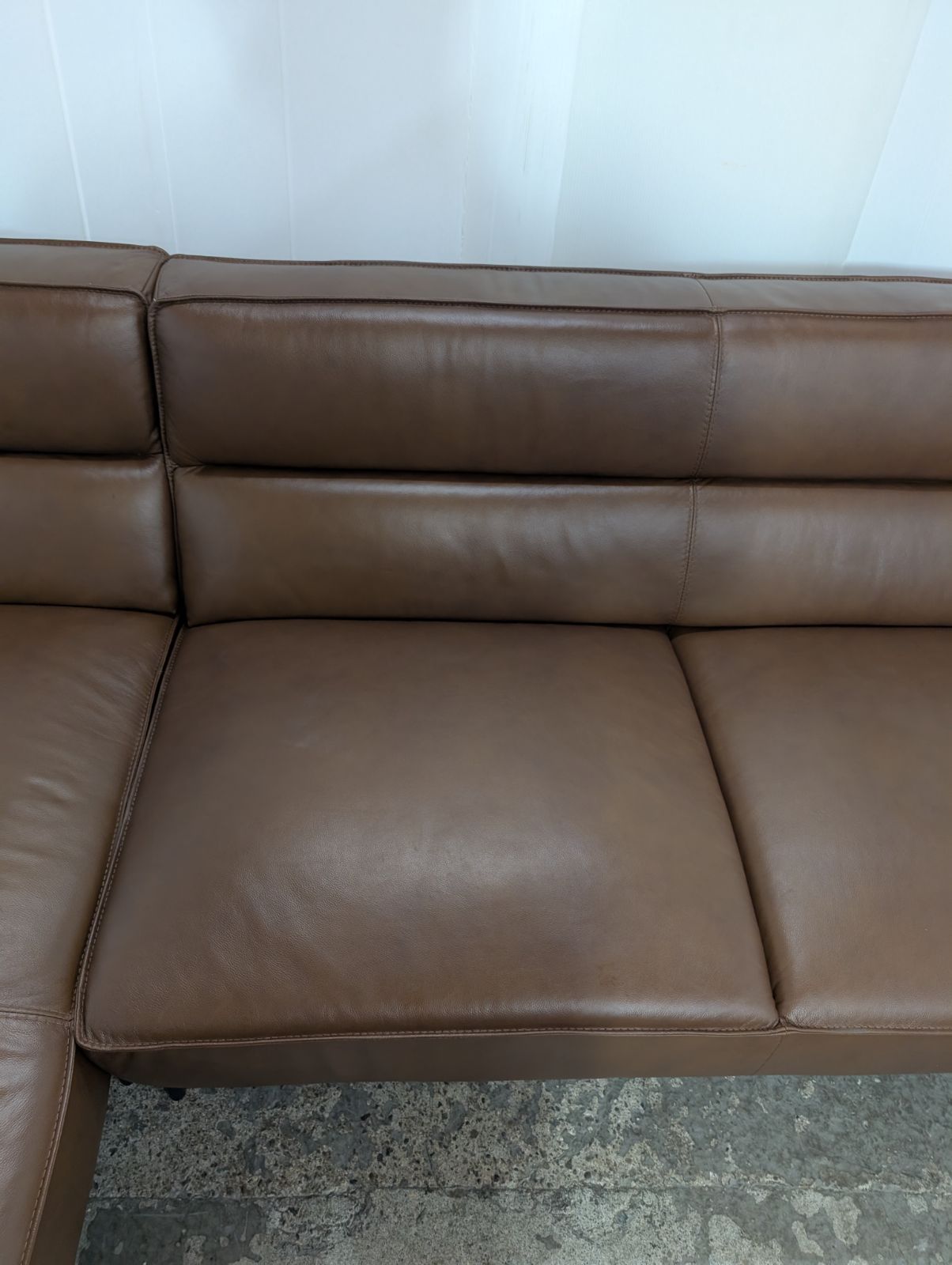 カウチソファ オーム カウチ BR 牛革 ブラウンウォールナット 革 