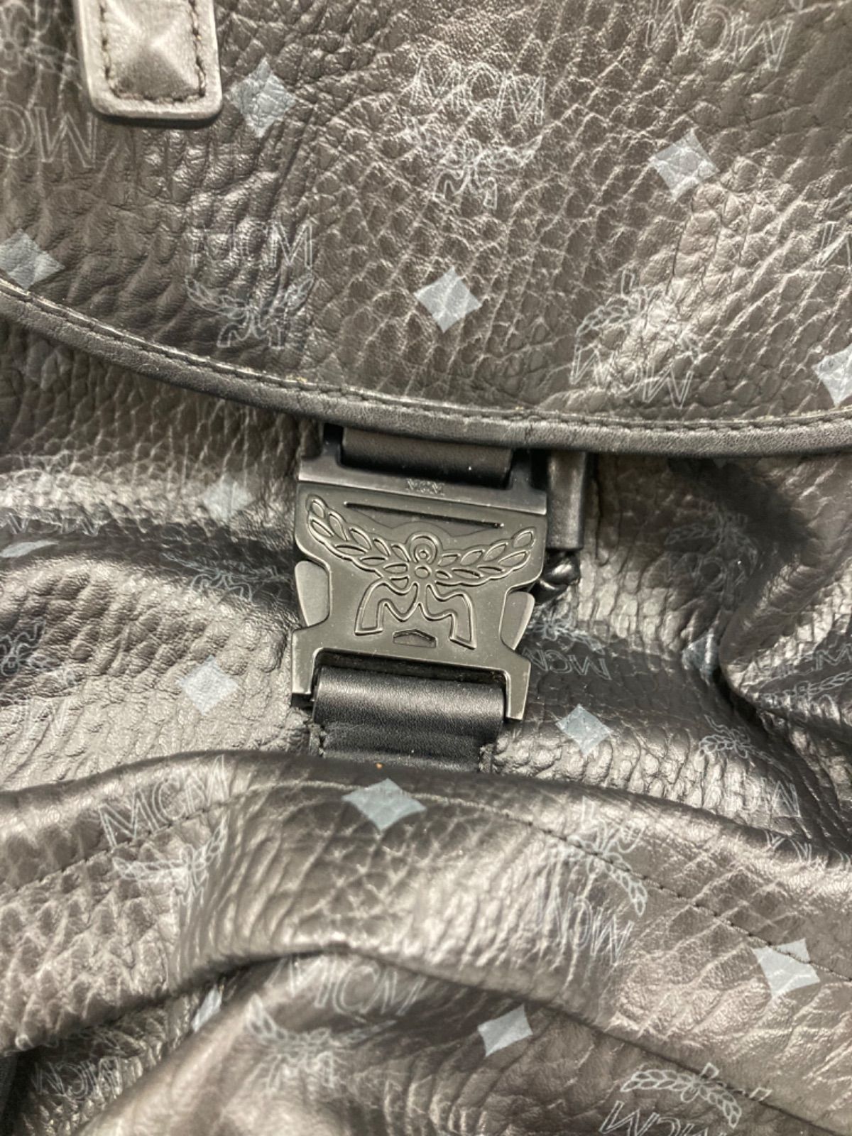 エム シー MCM リュック レザー 総柄 ブラック バッグ 2 リュック バックパック バッグ メンズ