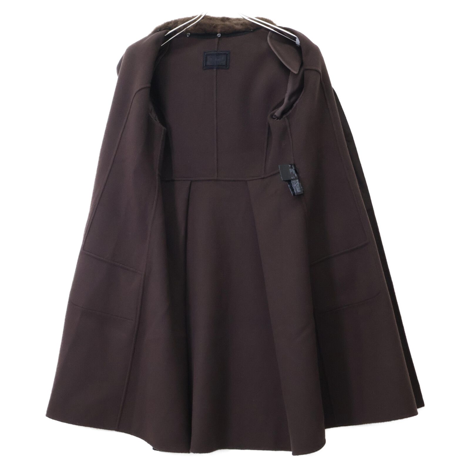 B12038 フォクシー　カシミヤ100% ダブルチェスターコート　ブラック38 カシミヤ100％ チェスターコート メンズ レギュラーフィット
