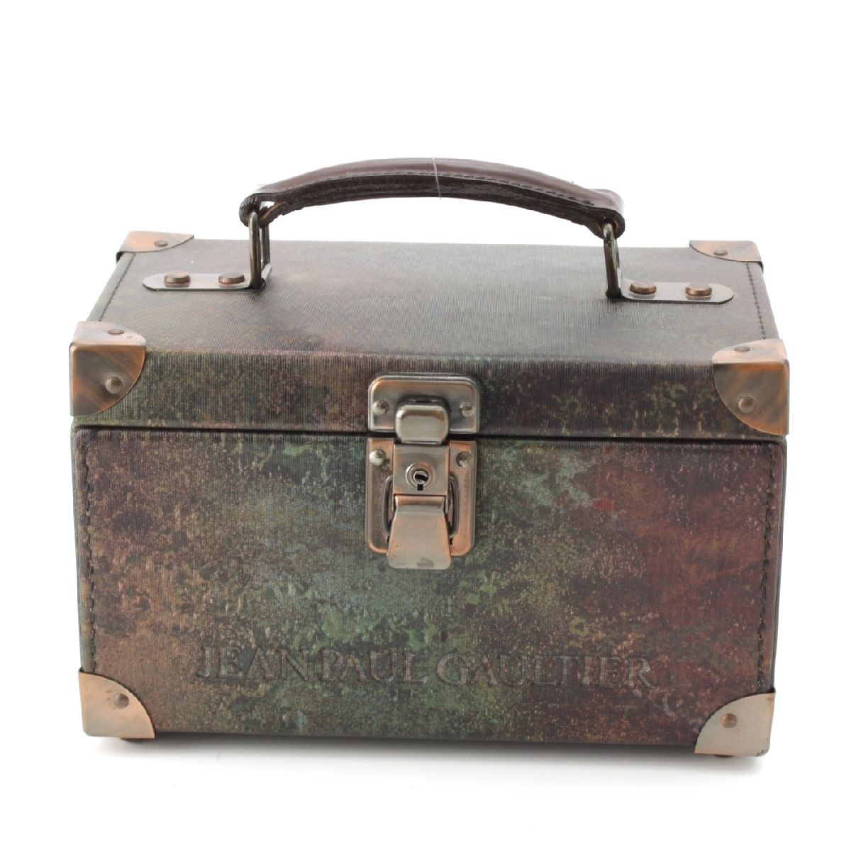 珍品★ジャンポールゴルチェ★Vサイバーバニティバッグトランク型メイクボックス玉虫 珍品☆ジャンポールゴルチェ☆Vサイバーバニティバッグトランク型