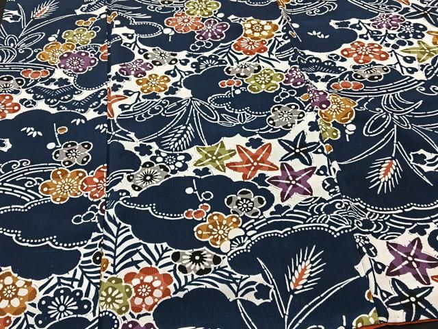 平和屋着物□上質な小紋 型染め 雲取り梅文 やまと誂製 正絹 逸品