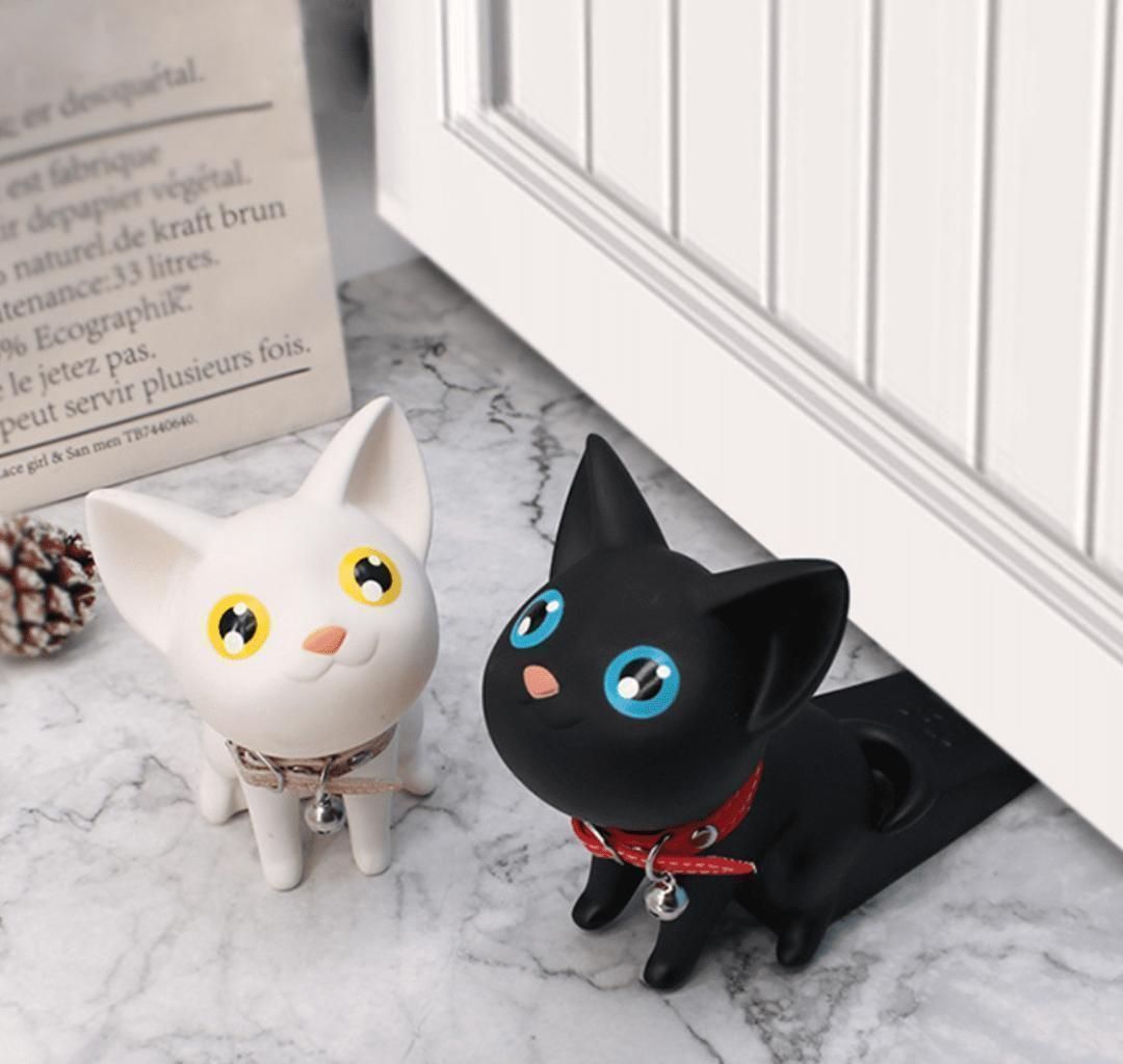 人気商品】猫 ドアストッパー おしゃれ インテリア ブラック ネコ