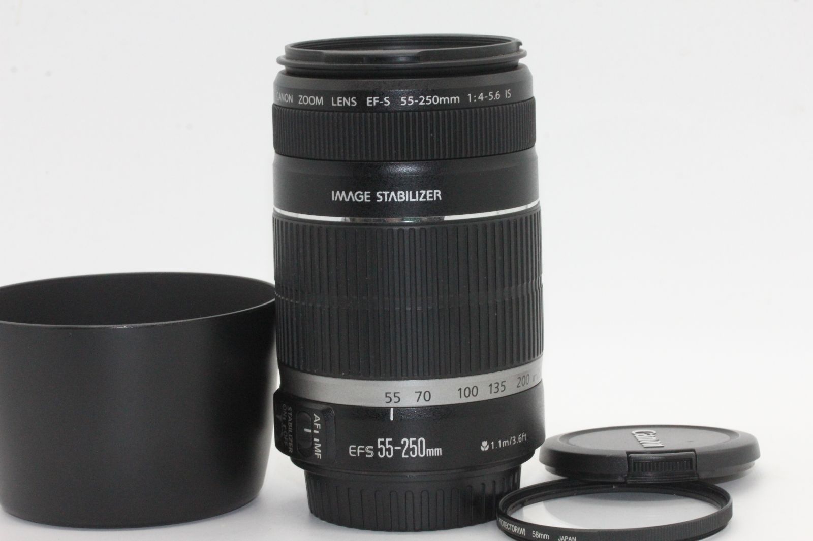 美品 Canon 望遠レンズ EF-S55-250mm F4-5.6 IS APS-C対応