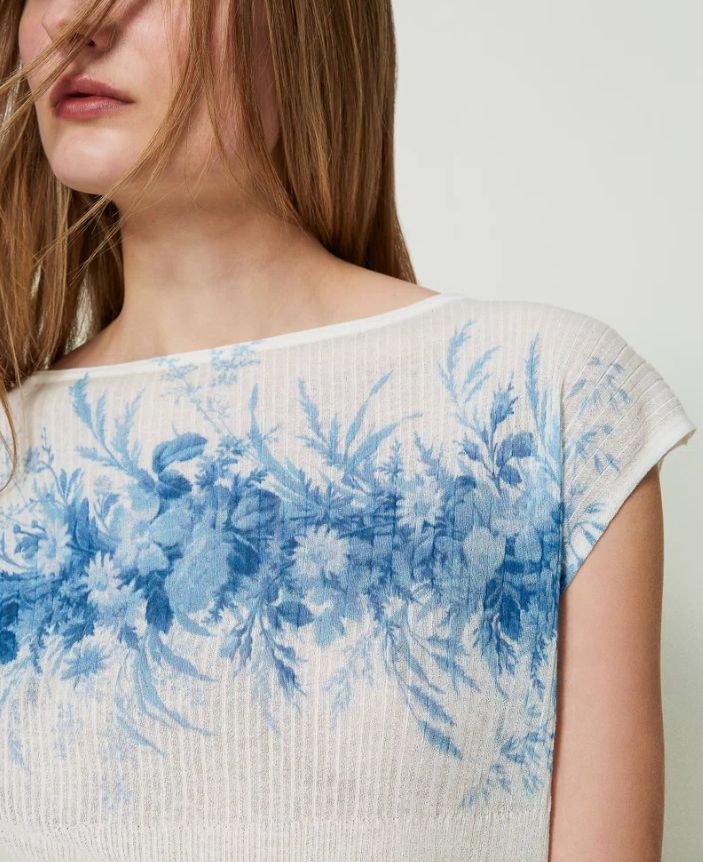 ♥ 公式正規取扱い TWINSET ツインセット サマーニット カットソー ニットソー きれいめTシャツ