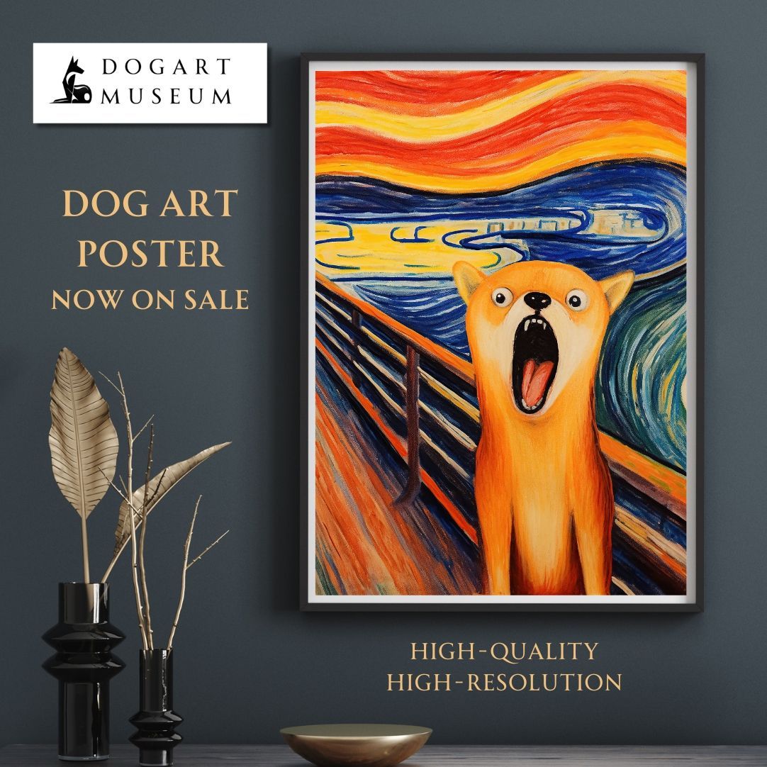 The Scream Dog - 柴犬 No.3】ムンク 叫び アートポスター 犬の The Scream Dog - 柴犬 No.3】ムンク 叫び アートポスター 犬の