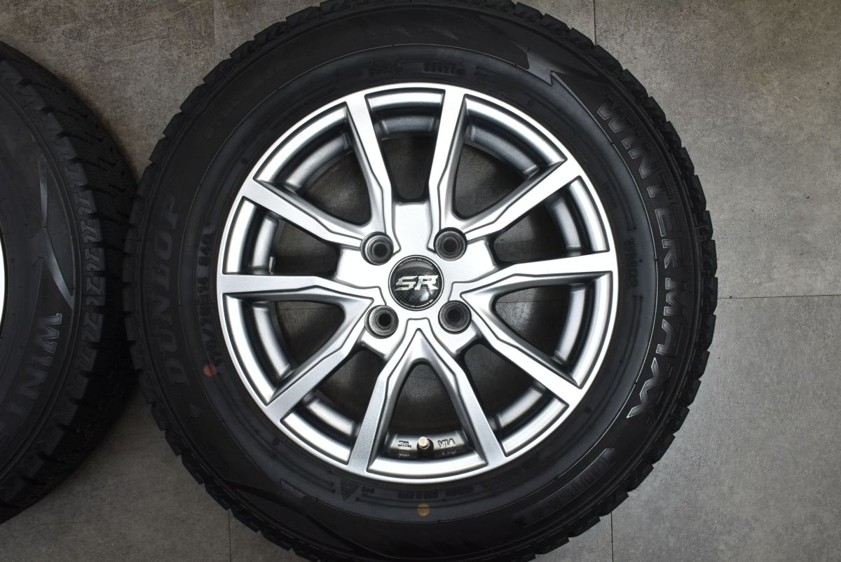 【程度良好品】Vスポーク 14in 5.5J +38 PCD100 ダンロップ ウインターマックス WM02 175/70R14 アクア ヤリス ヴィッツ フィット デミオ