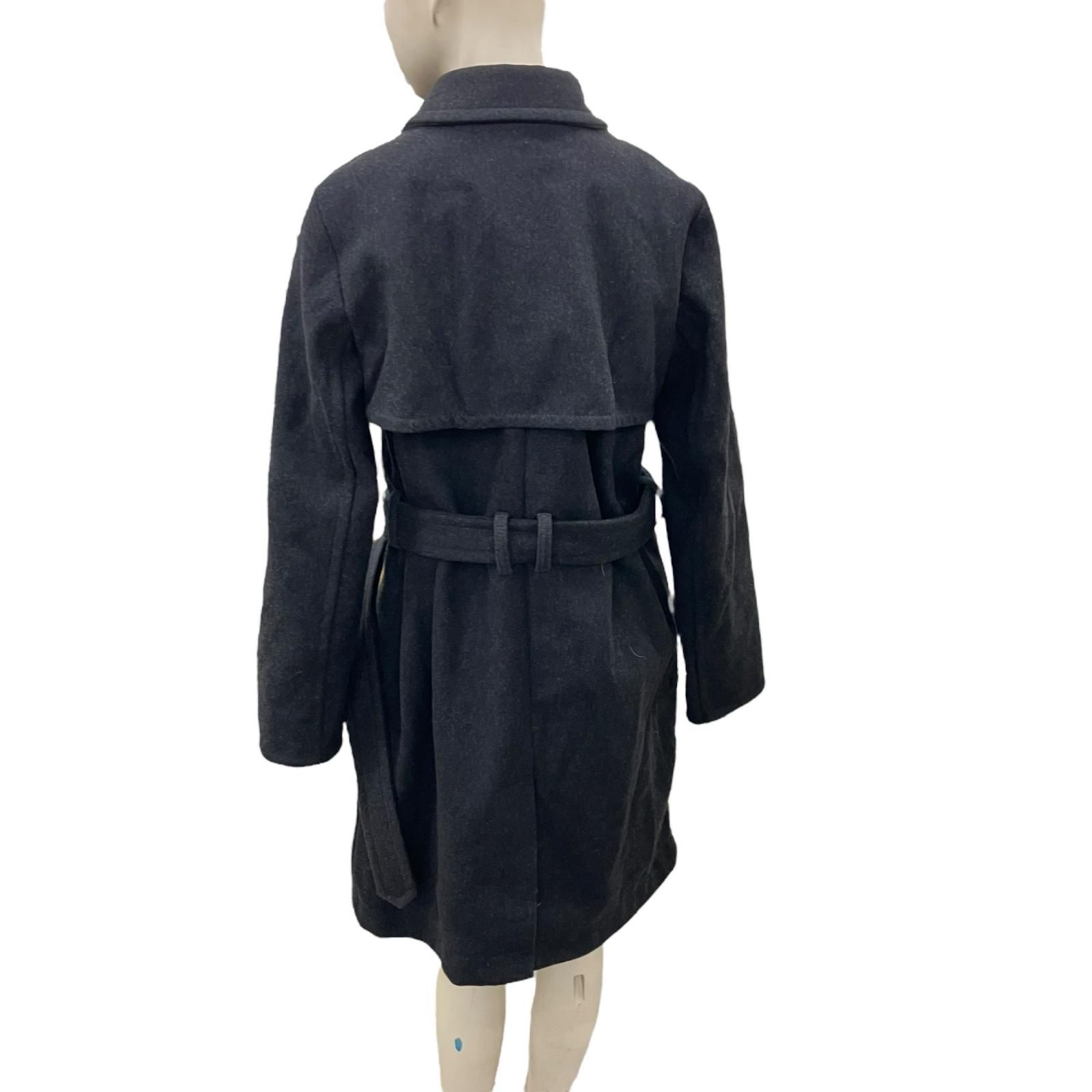 186004 GAP ギャップ 現状品 ロングコート M チャコールブラック レディース