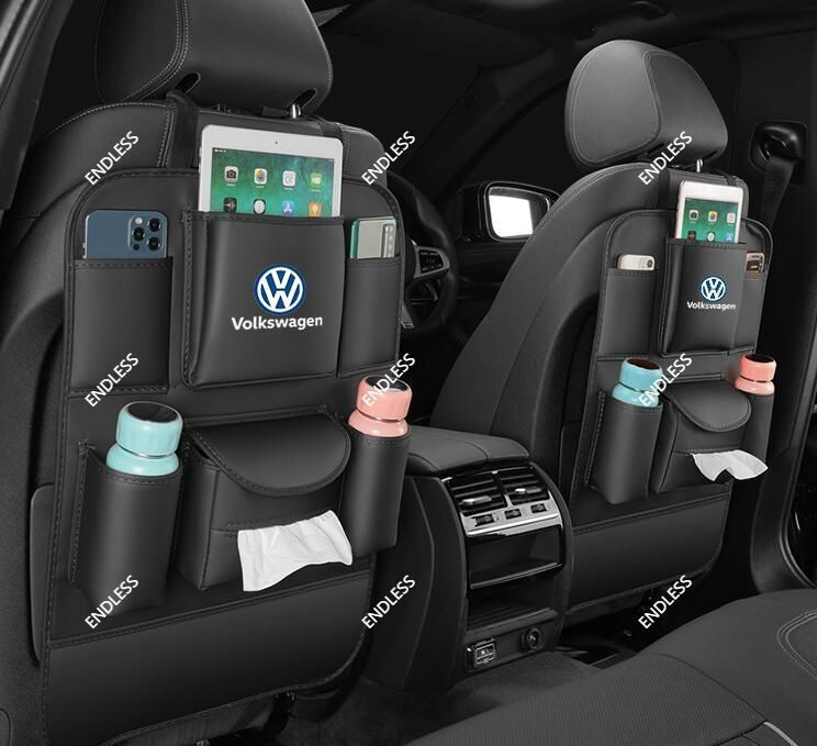 【新品未使用】2個セット フォルクスワーゲン VW シートバックポケット 多機能仕上げバッグ 大容量 防水 防汚 カー用品便利