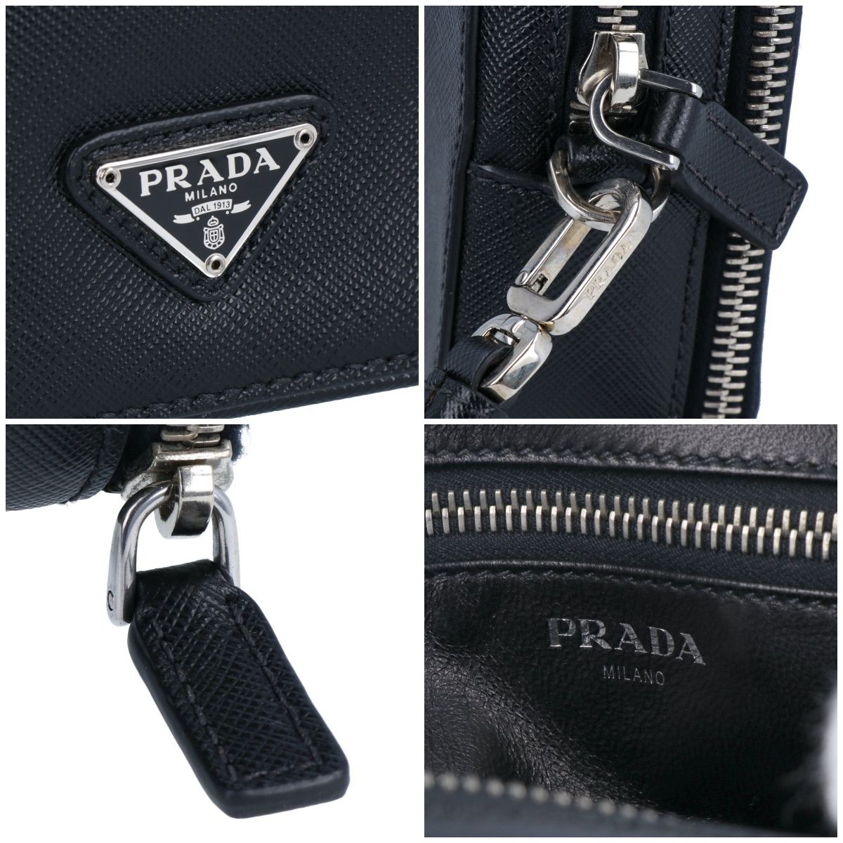 PRADA】プラダ サフィアーノ クラッチバッグ VR0052 セカンドバッグ トラベルポーチ サフィアーノレザー ブラック 黒 メンズ 【中古】  USED-B 【9304】 - メルカリ