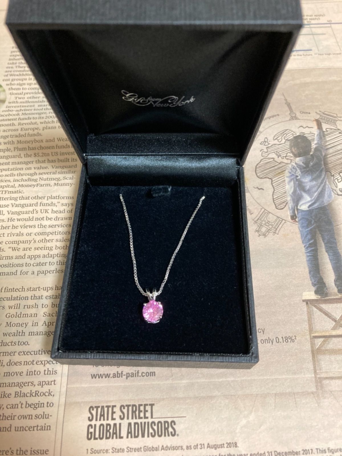 お値下 Gift from New York 1.25ct 一粒ネックレス 定価¥39,800 ピンク