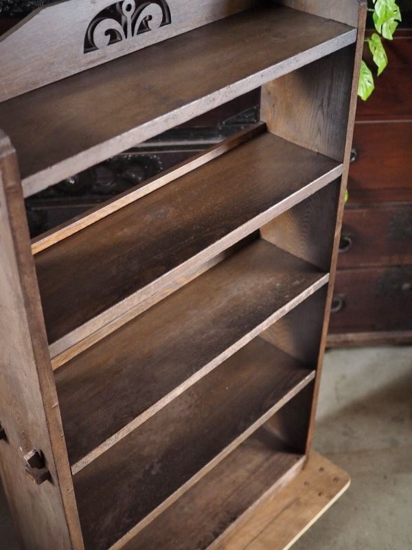 杢目の な重量有楔式レトロ本棚 昭和前期 古録展 品番S10800