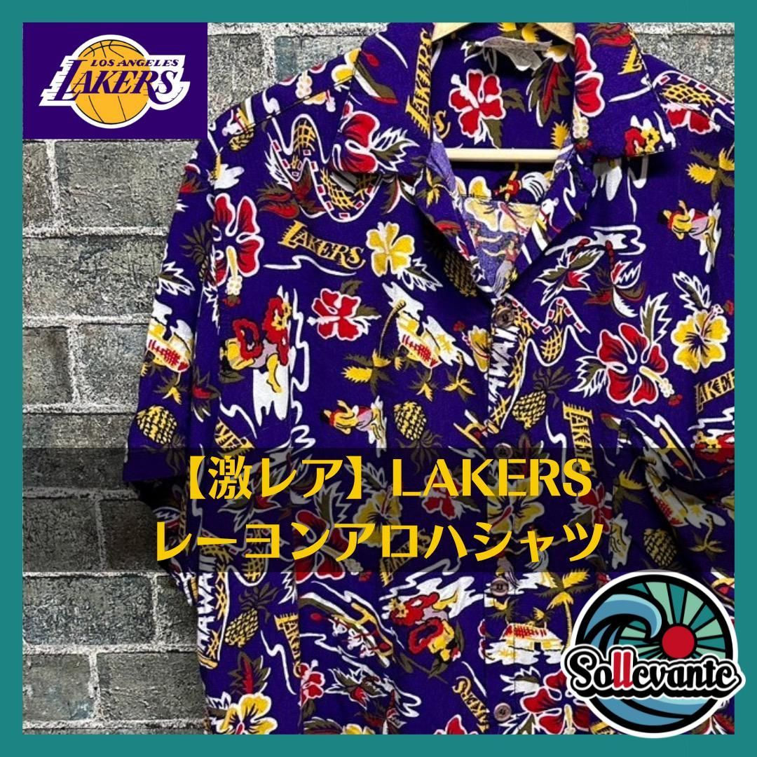 〇【激レア】NBA LAKERS レイカーズ アロハシャツL バスケット 八村塁 