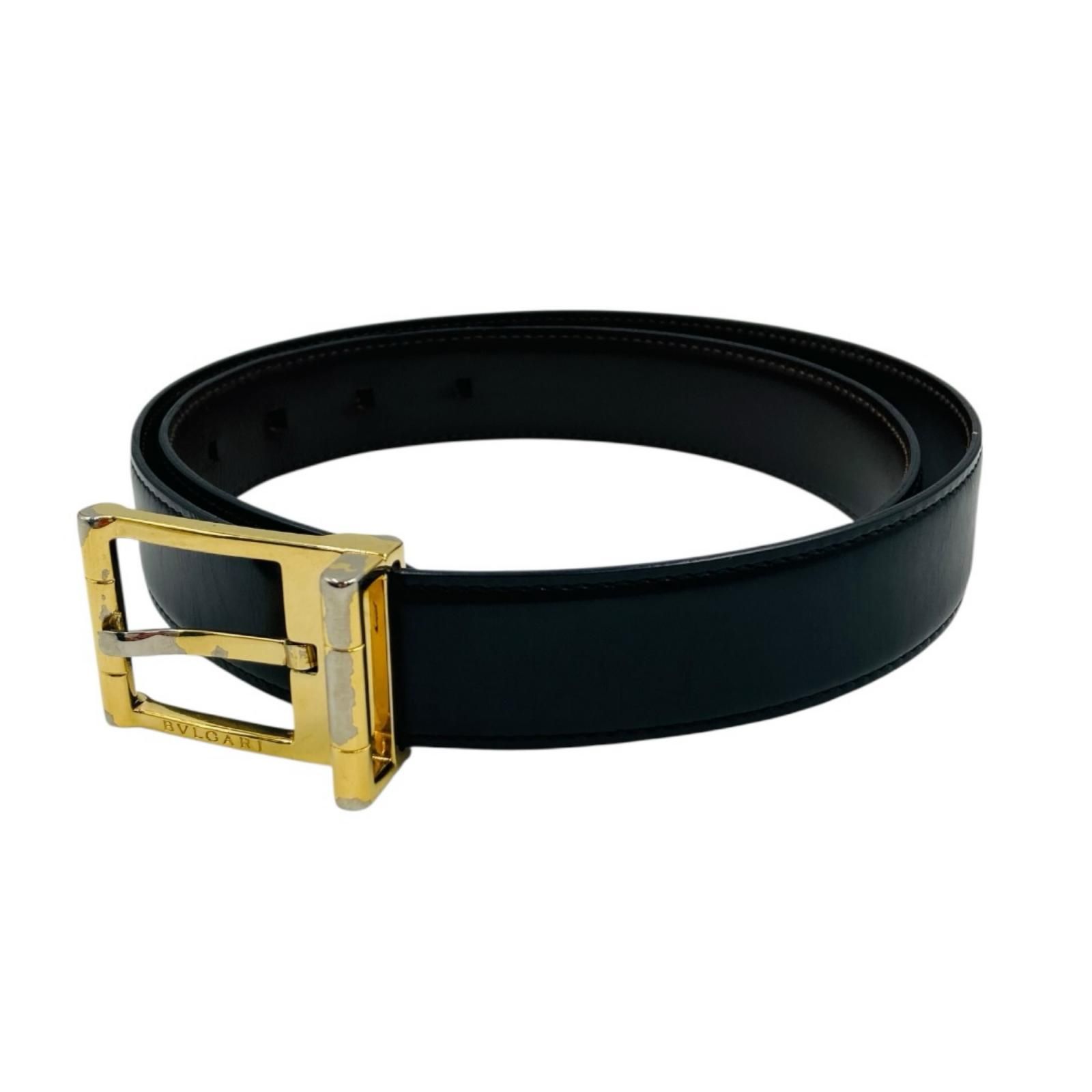 BULGARI ブラック ベルト BVLGARI ブルガリ ベルト ブラック レザー - メルカリ