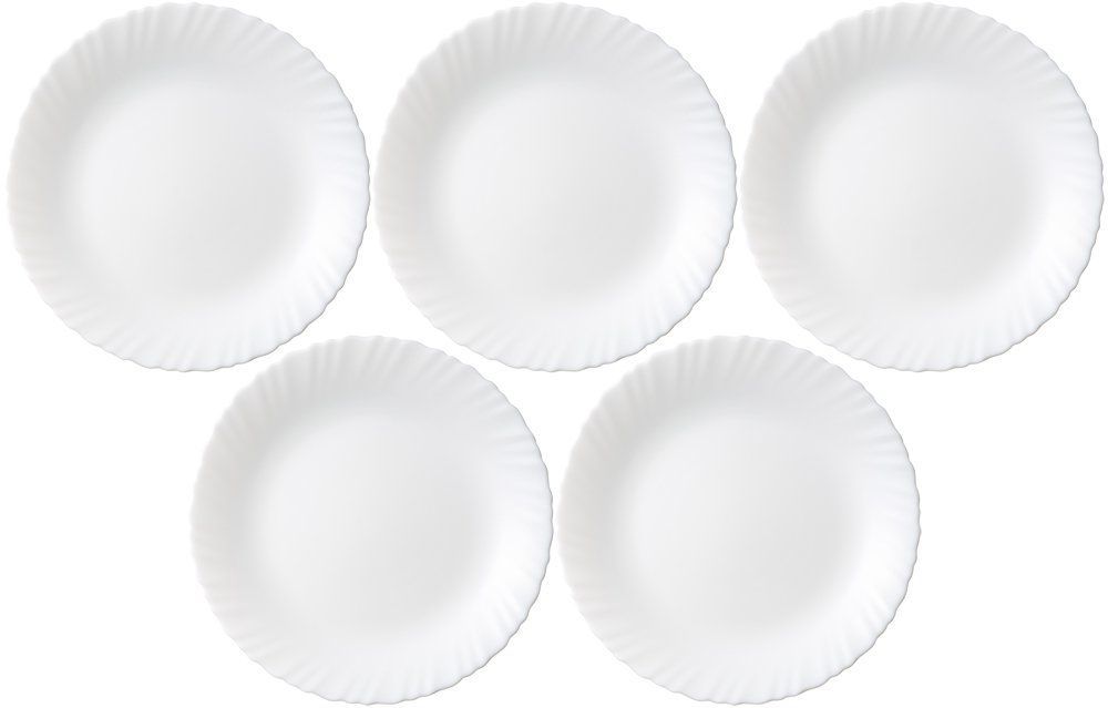 【特価セール】大皿 シルクホワイト 強化ガラス食器 25cm 耐熱皿 ×5点セット 食器 耐熱ガラス 電子レンジ、食洗器対応 iwaki(イワキ)