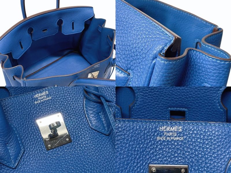 極美品 鑑定済 HERMES トリム35 トリヨンクレマンスレザー ハンドバッグ 極美品 HERMES エルメス BIRKIN バーキン35 ミコノス シルバー